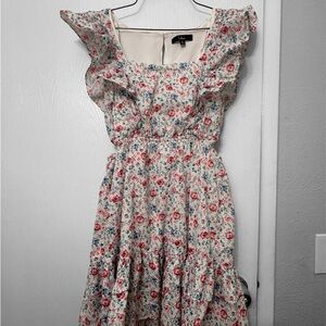 Lulu's Floral Ruffle Mini Dress